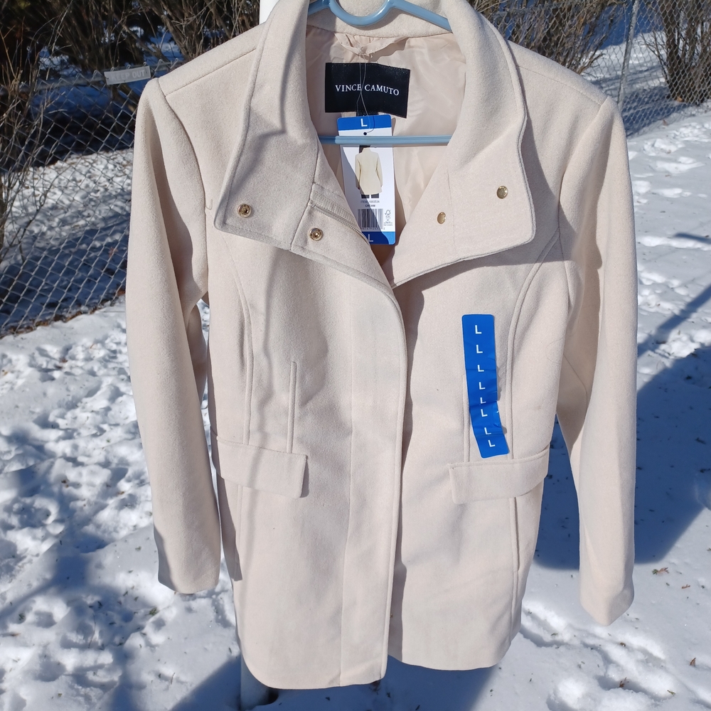 Vince Camuto Women's Light Tan Trench Coat Size Large New W/Tags
